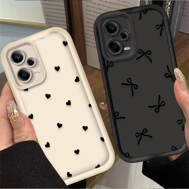 Phone Cases Xiaomi - Black Love Heart Bowknot Phone Case