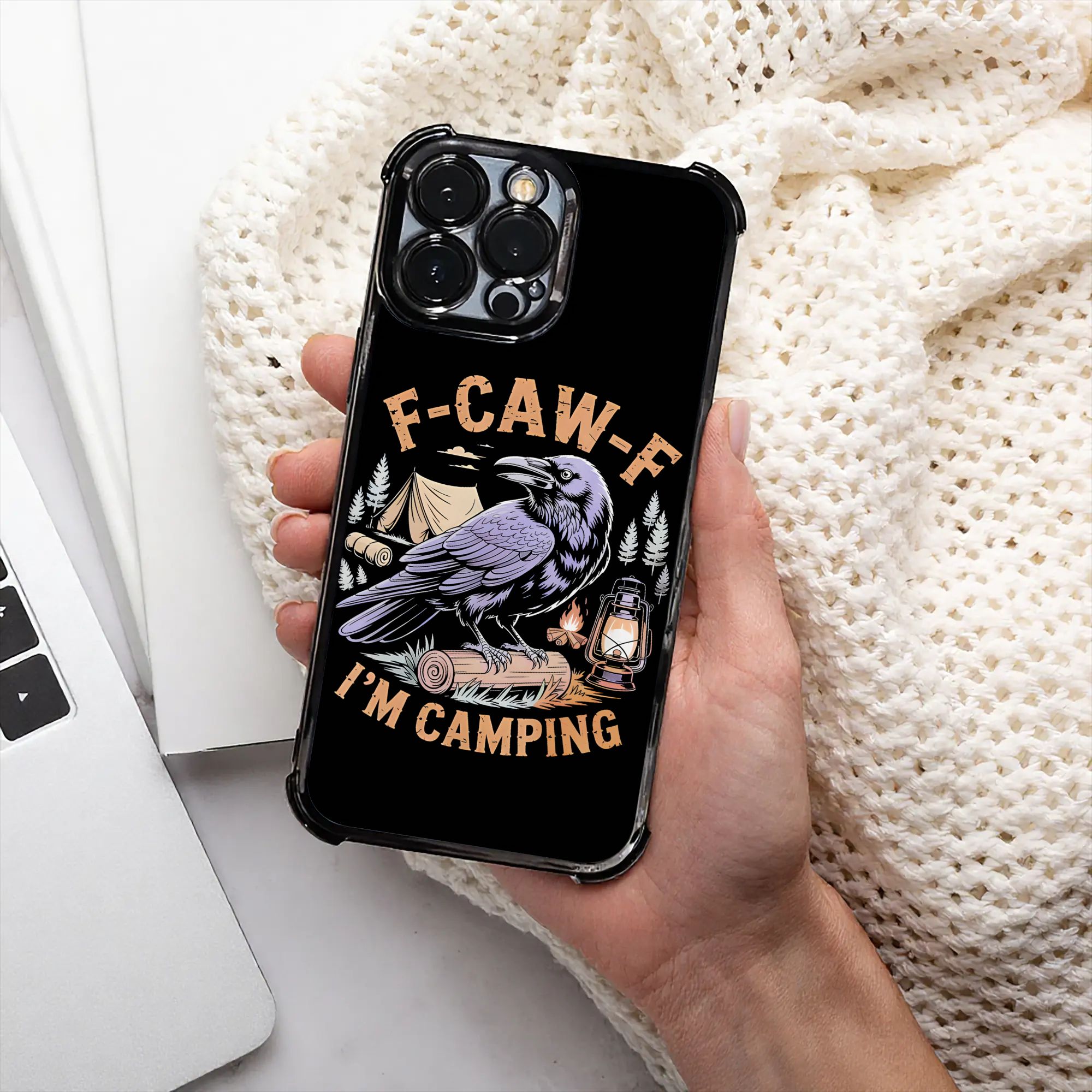 Funny Raven F CAW F I'm Campin - Phone Cases Funny ulasan dan harga