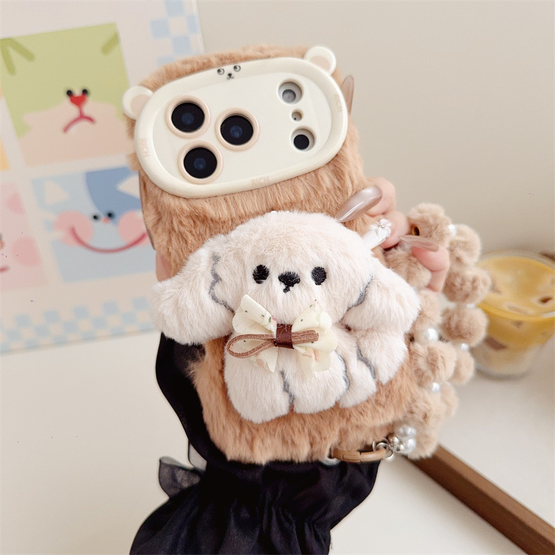 3D Cartoon Bowknot Puppy Warm  - Phone Cases Iphone 17 Pro ulasan dan harga