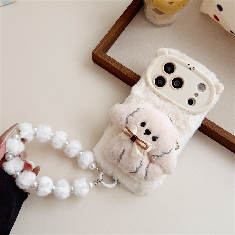 3D Cartoon Bowknot Puppy Warm  - Phone Cases Iphone 17 Pro ulasan dan harga