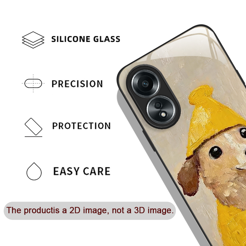Oil Painting Yellow Dog Black  - Phone Cases Realme ulasan dan harga