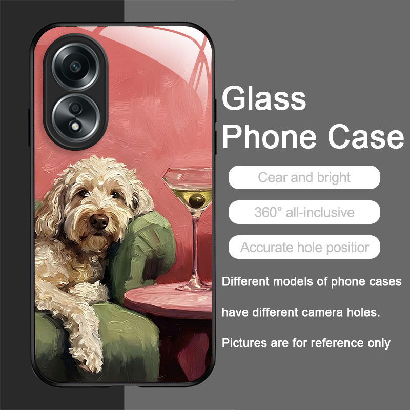 Oil Painting Yellow Dog Black  - Phone Cases Realme ulasan dan harga