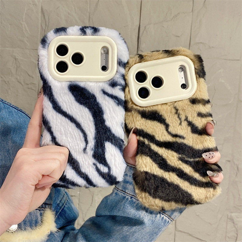 Luxury Zebra Pattern Fluffy Pl - Phone Cases Iphone 17 Pro ulasan dan harga