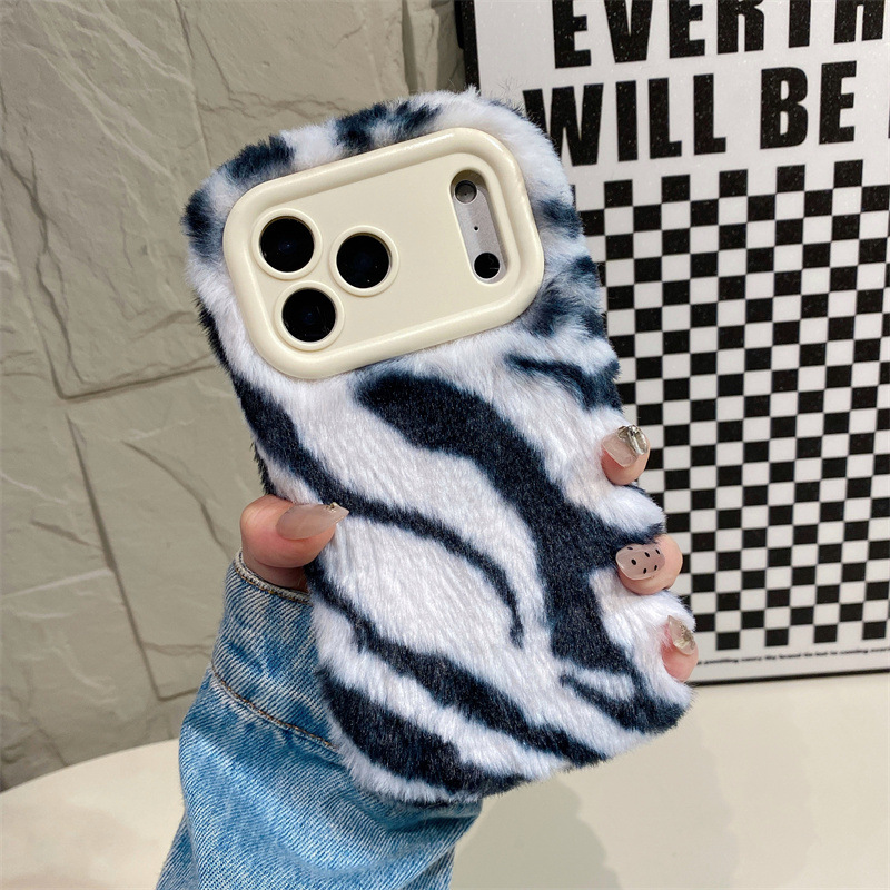 Luxury Zebra Pattern Fluffy Pl - Phone Cases Iphone 17 Pro ulasan dan harga