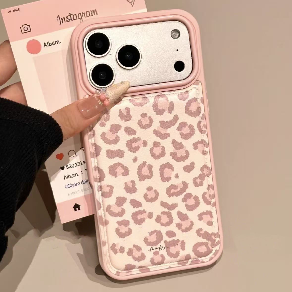 Simple Korean Pink Retro Leopa - Phone Cases Leopard Print ulasan dan harga