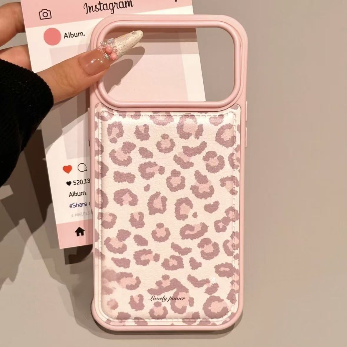 Simple Korean Pink Retro Leopa - Phone Cases Leopard Print ulasan dan harga