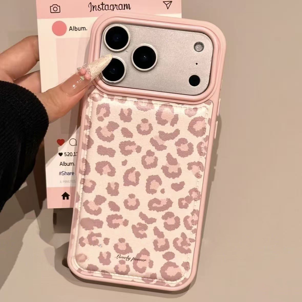 Simple Korean Pink Retro Leopa - Phone Cases Leopard Print ulasan dan harga