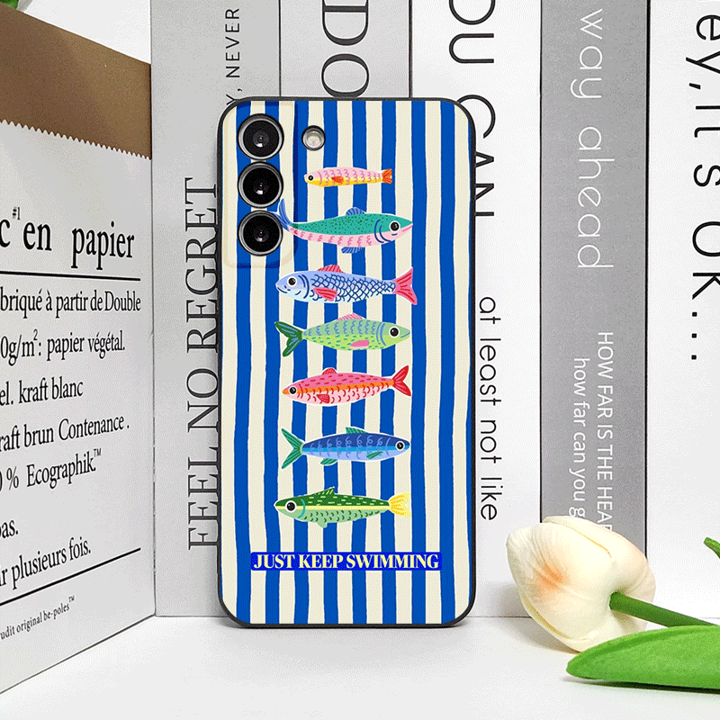Cute Striped Pattern Sardines  - Phone Cases Funny ulasan dan harga