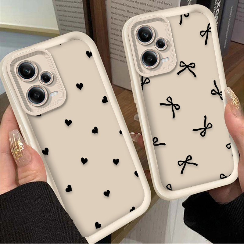 Black Love Heart Bowknot Phone - Phone Cases Xiaomi ulasan dan harga